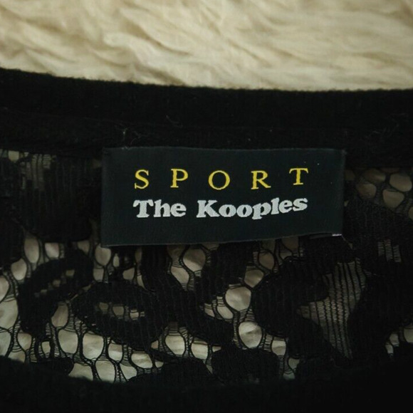 The Kooples Sport 1 Size Small S Black Lace Semi Sheer Back Long Sleeve Sweater - Picture 3 of 6